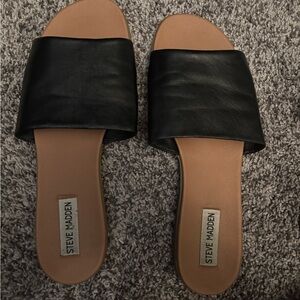 Steve Madden Black Slide Sandals